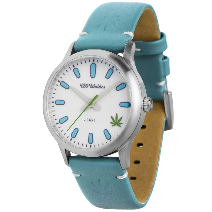 420Waldos Womens Quartz Watch Mary Jane Blue Soft Genuine Leather Strap W2005 420Waldos Watches 420Waldos Womens Quartz Watch Mary Jane Blue Soft Genuine Leather Strap W2005 420Waldos Watches