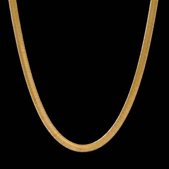 6MM 18K Gold Herringbone Chain VVS Jewelry PreStyled Sets