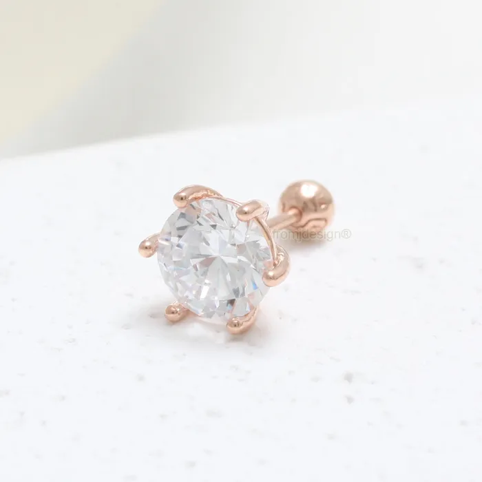7mm CZ 6 Prongs Ear Piercing from J Shop Earrings