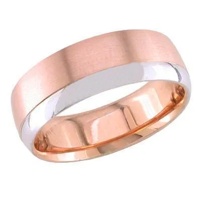 7mm Rose Gold Ring for Men with White Gold Accent deBebians Rings