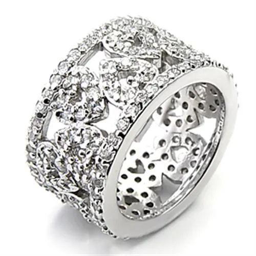 7X199 Rhodium 925 Sterling Silver Ring with AAA Grade CZ in Clear Alamode Rings 7X199 Rhodium 925 Sterling Silver Ring with AAA Grade CZ in Clear Alamode Rings