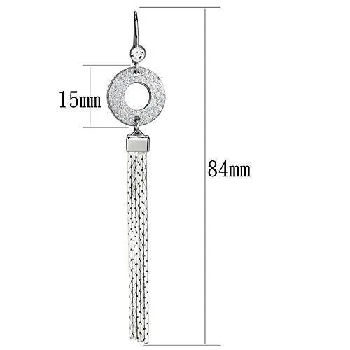 Alamode Earrings LO2749 Rhodium Iron Earrings with Top Grade Crystal in Clear