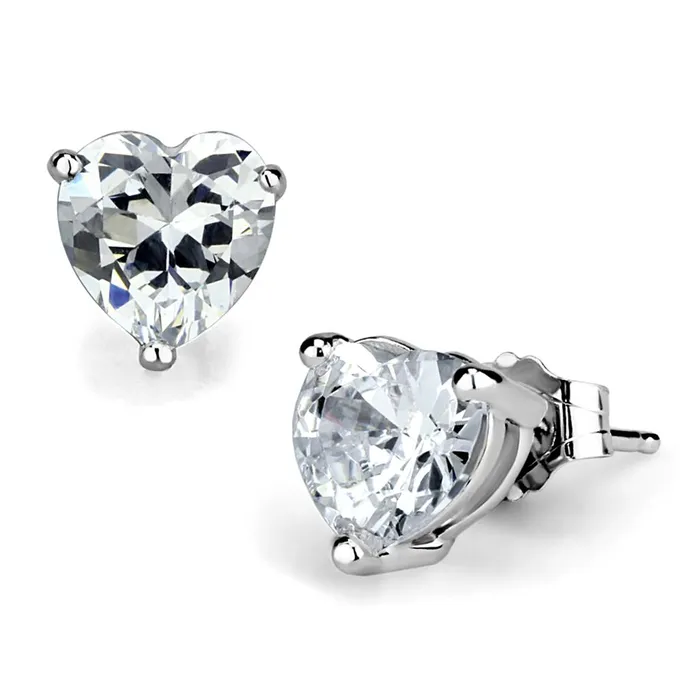 Alamode LOS882 Rhodium 925 Sterling Silver Earrings with AAA Grade CZ in Clear Earrings Alamode LOS882 Rhodium 925 Sterling Silver Earrings with AAA Grade CZ in Clear Earrings
