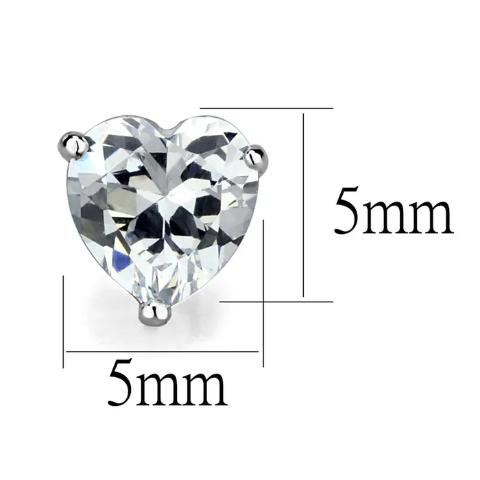 Alamode LOS882 Rhodium 925 Sterling Silver Earrings with AAA Grade CZ in Clear Earrings