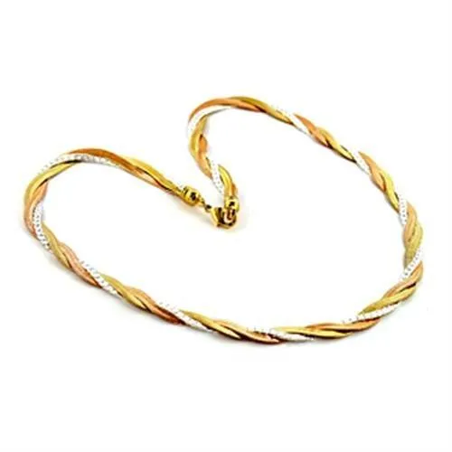 Alamode Necklaces LO397 Tricolor White Metal Necklace with No Stone