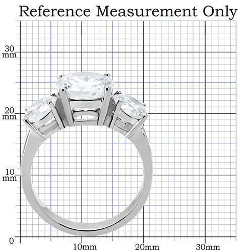 Alamode Rings TK168 High polished no plating Stainless Steel Ring with AAA Grade CZ in Clear