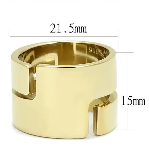 Alamode Rings TK3118 IP GoldIon Plating Stainless Steel Ring with No Stone