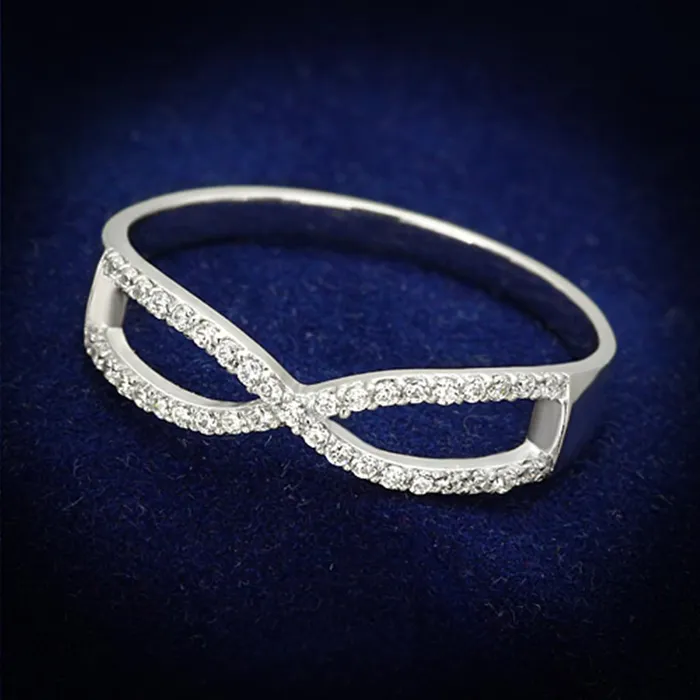 Alamode Rings TS107 Rhodium 925 Sterling Silver Ring with AAA Grade CZ in Clear Alamode Rings TS107 Rhodium 925 Sterling Silver Ring with AAA Grade CZ in Clear