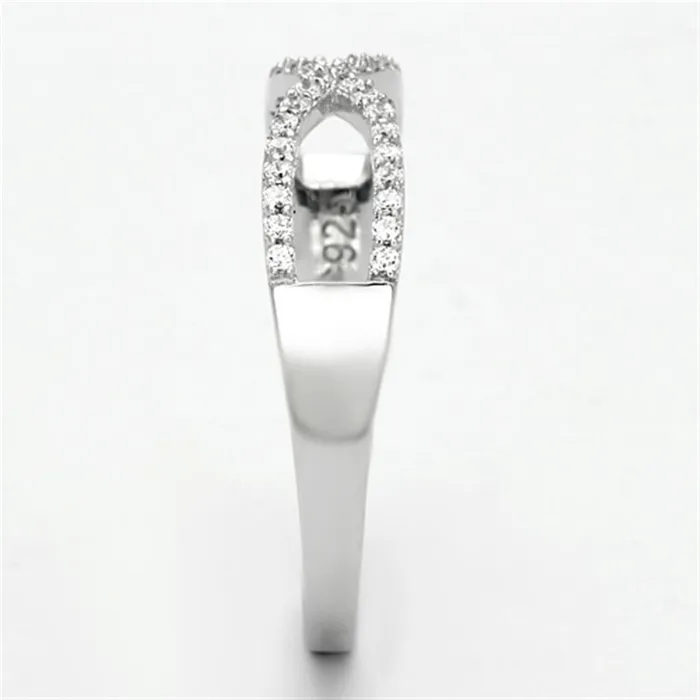 Alamode Rings TS107 Rhodium 925 Sterling Silver Ring with AAA Grade CZ in Clear