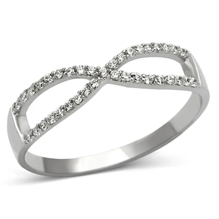 Alamode Rings TS107 Rhodium 925 Sterling Silver Ring with AAA Grade CZ in Clear