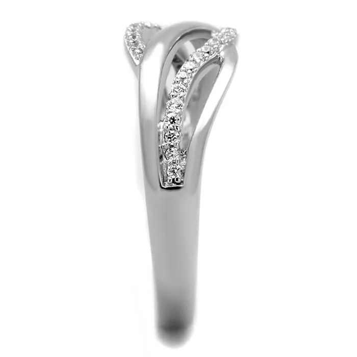 Alamode Rings TS268 Rhodium 925 Sterling Silver Ring with AAA Grade CZ in Clear