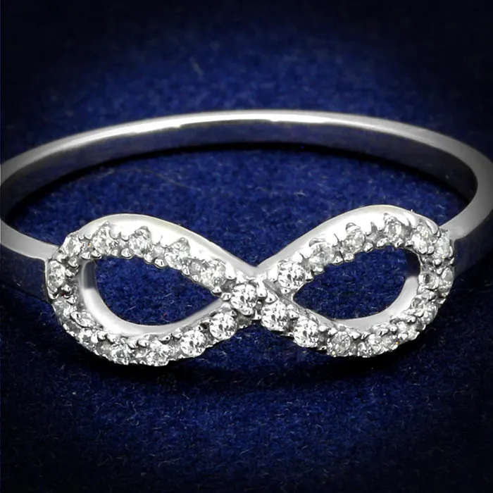 Alamode Rings TS487 Rhodium 925 Sterling Silver Ring with AAA Grade CZ in Clear Alamode Rings TS487 Rhodium 925 Sterling Silver Ring with AAA Grade CZ in Clear