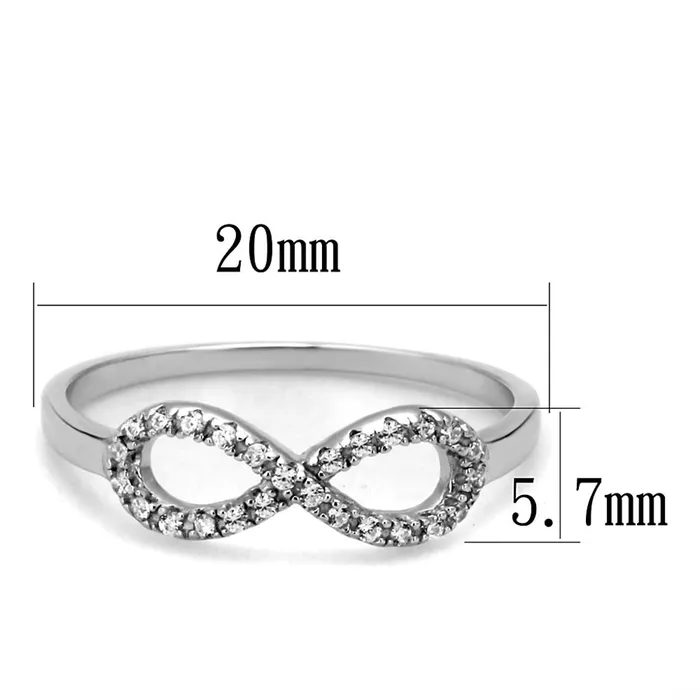 Alamode Rings TS487 Rhodium 925 Sterling Silver Ring with AAA Grade CZ in Clear