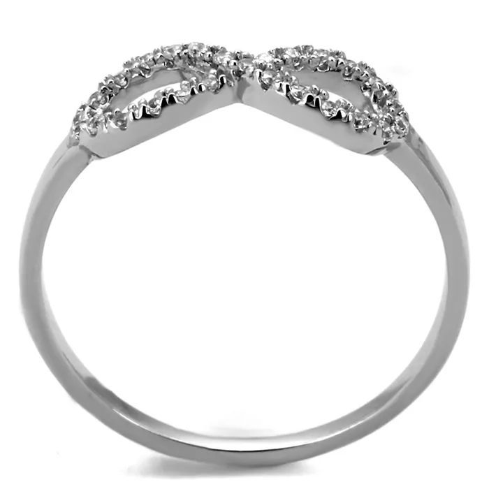 Alamode Rings TS487 Rhodium 925 Sterling Silver Ring with AAA Grade CZ in Clear