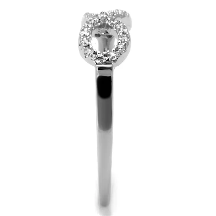 Alamode Rings TS487 Rhodium 925 Sterling Silver Ring with AAA Grade CZ in Clear