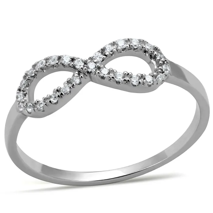 Alamode Rings TS487 Rhodium 925 Sterling Silver Ring with AAA Grade CZ in Clear