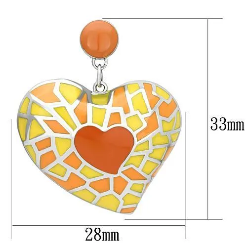Alamode TK911 High polished no plating Stainless Steel Earrings with Epoxy in Multi Color Earrings