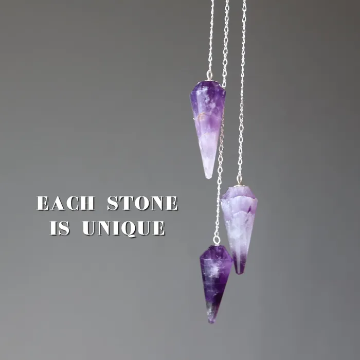 Amethyst Pendulum Answer Me Sterling Silver Satin Crystals Rings
