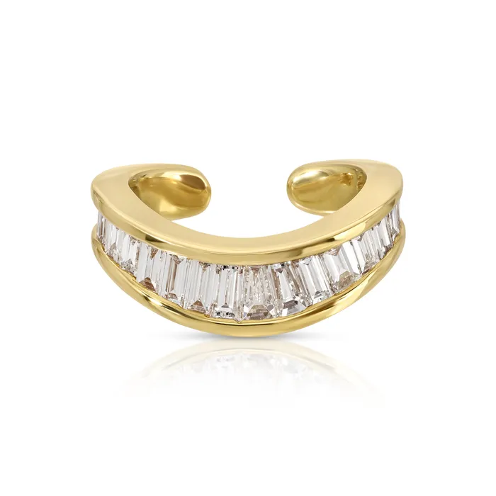 anitako Earrings BAGUETTE DIAMOND CURVED EAR CUFF