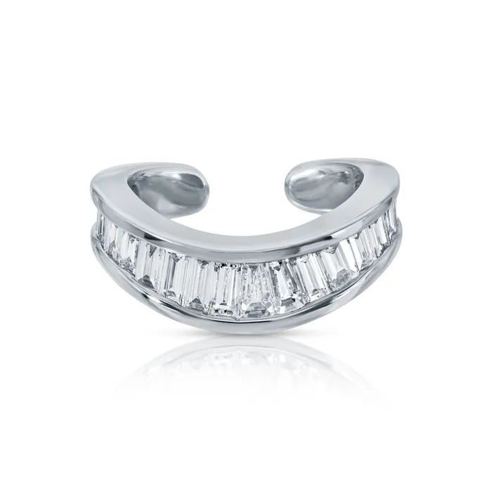 anitako Earrings BAGUETTE DIAMOND CURVED EAR CUFF
