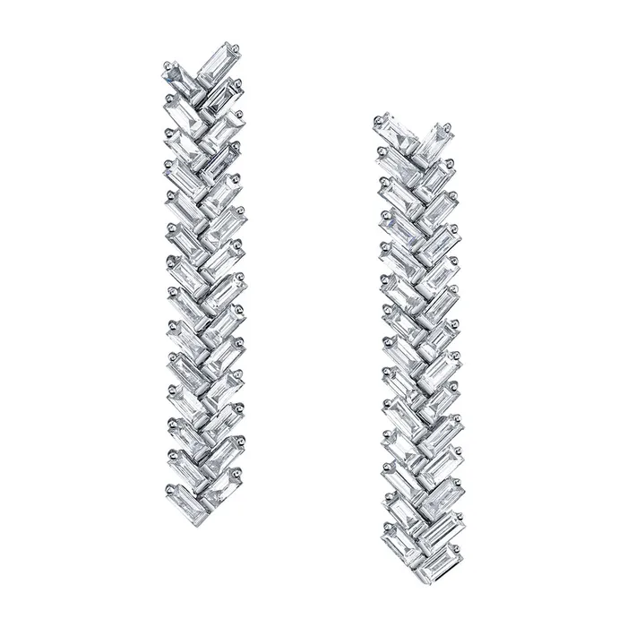 anitako Earrings SHORT BAGUETTE DIAMOND ZIPPER EARRINGS