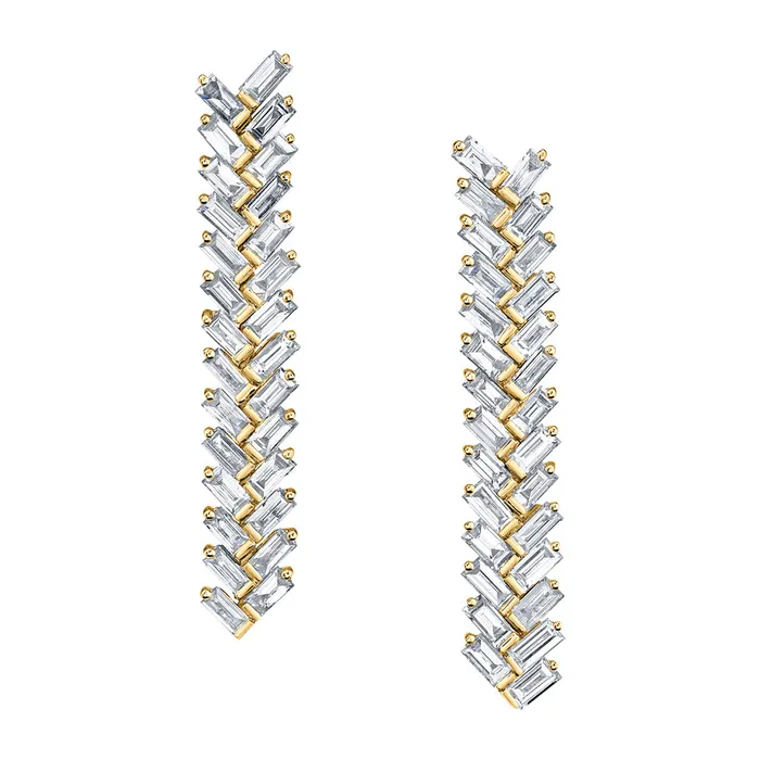 anitako Earrings SHORT BAGUETTE DIAMOND ZIPPER EARRINGS