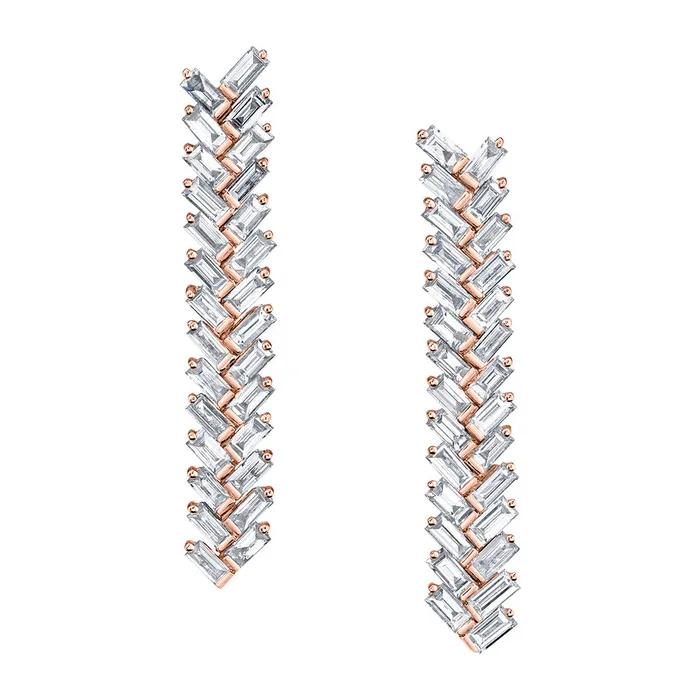anitako Earrings SHORT BAGUETTE DIAMOND ZIPPER EARRINGS