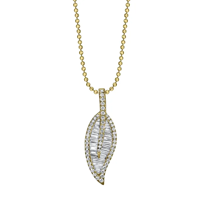 anitako Necklaces LARGE LEAF DIAMOND NECKLACE