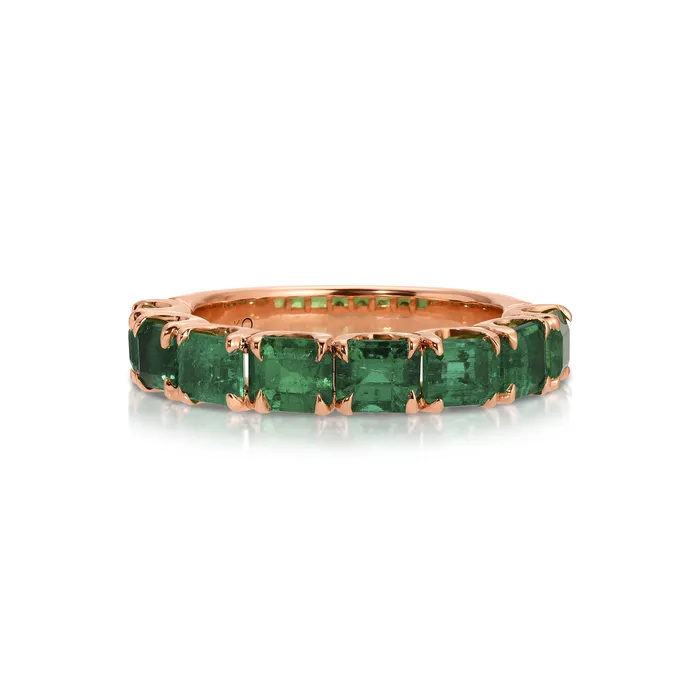 anitako Rings EMERALD CUT EMERALD HALF BAND