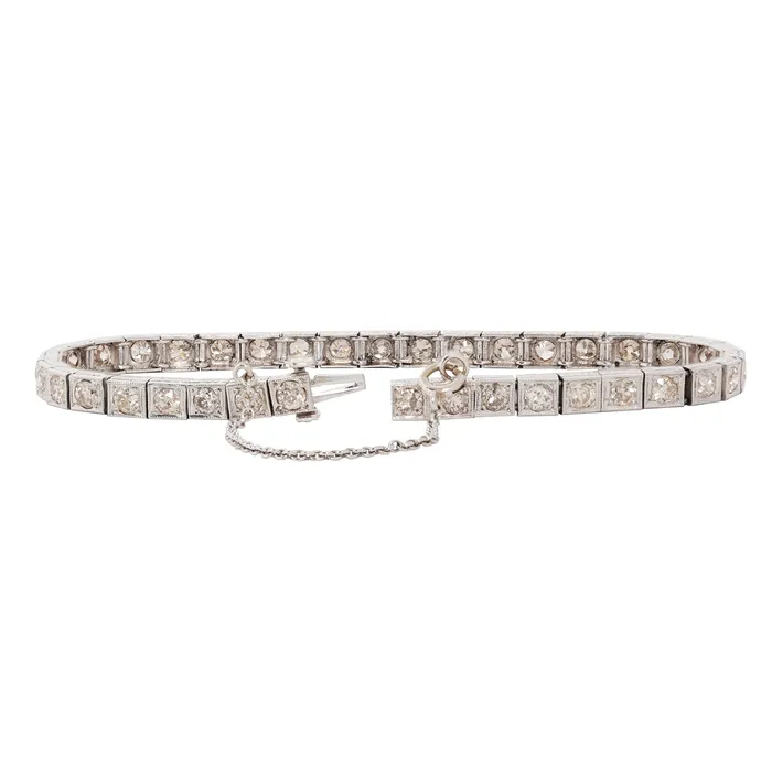 Antique Vintage Jewelry Bracelets Deco Diamond Tennis Bracelet