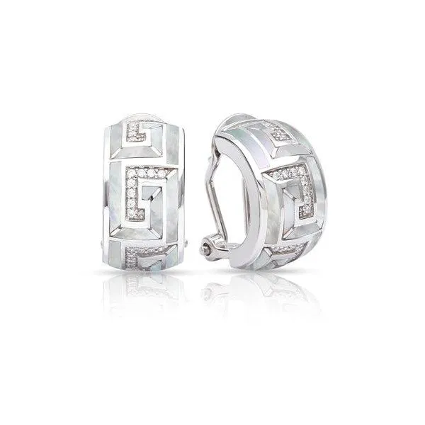 Belle Etoile Earrings Belle Etoile Greek Key Earrings White MotherofPearl