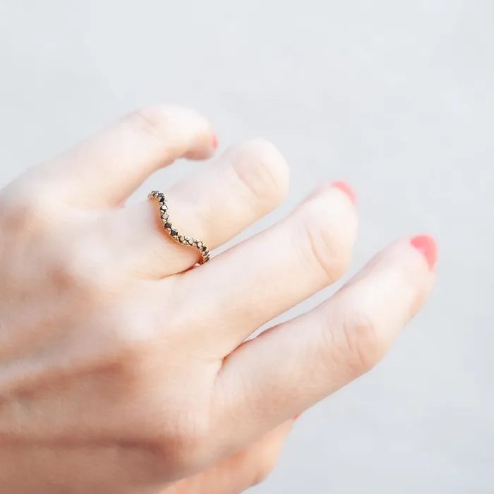 Black Diamond Nesting Band Lauren Wolf Jewelry Rings