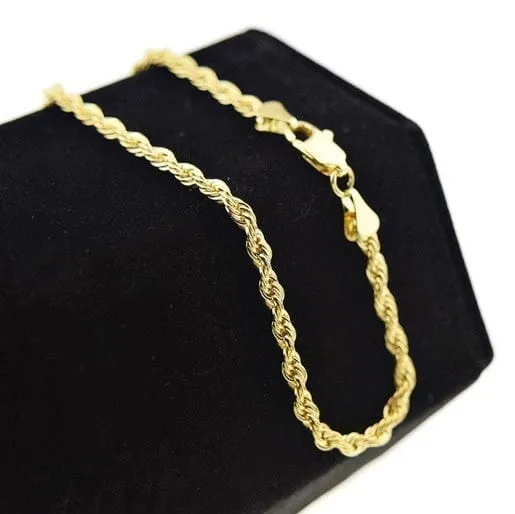Bling Cartel Admin 14K Gold Plated Rope Chain Bracelet 9 x 3MM Bracelets