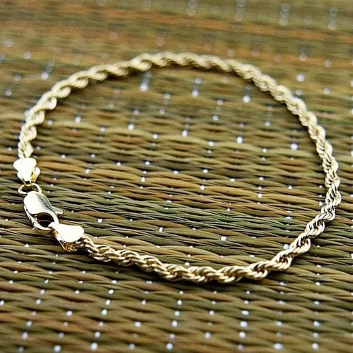 Bling Cartel Admin 14K Gold Plated Rope Chain Bracelet 9 x 3MM Bracelets