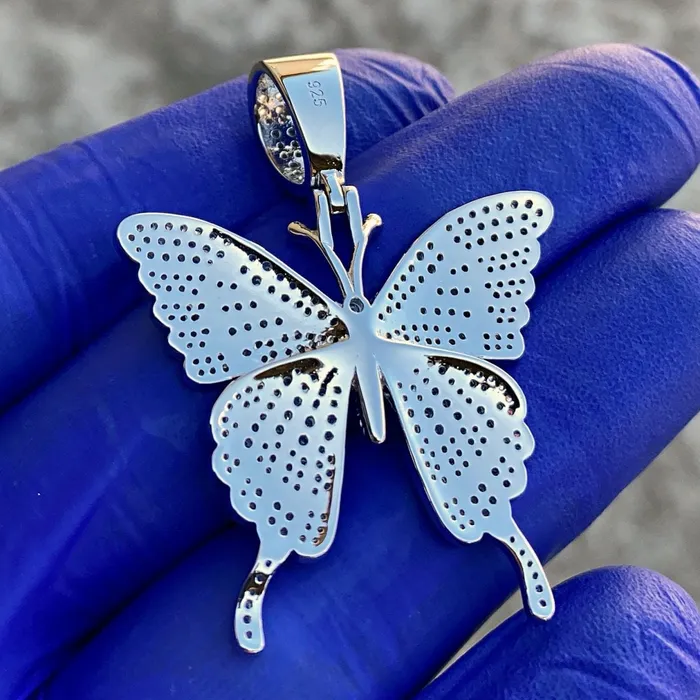Bling Cartel Admin 925 Sterling Silver Butterfly Iced CZ Flooded Out Pendant 125 Small Necklaces Bling Cartel Admin 925 Sterling Silver Butterfly Iced CZ Flooded Out Pendant 125 Small Necklaces