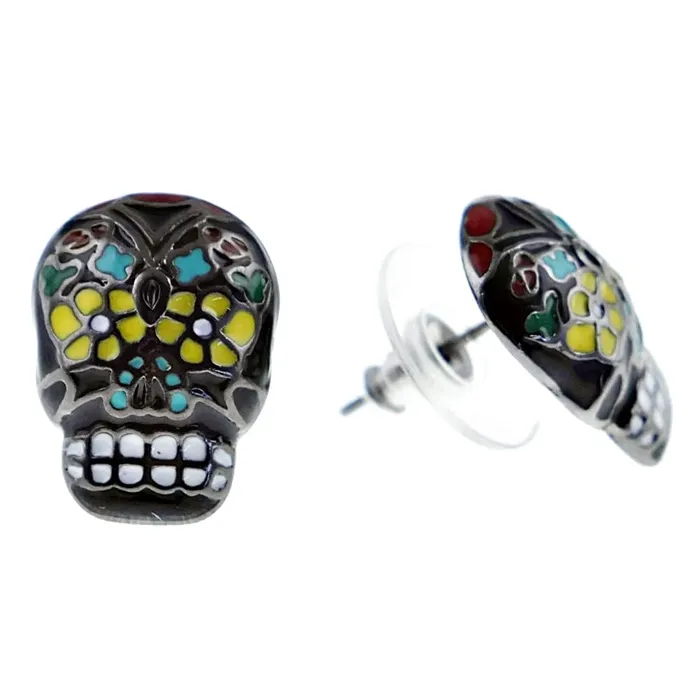 Bling Cartel Admin Earrings Sugar Skull Black Earrings