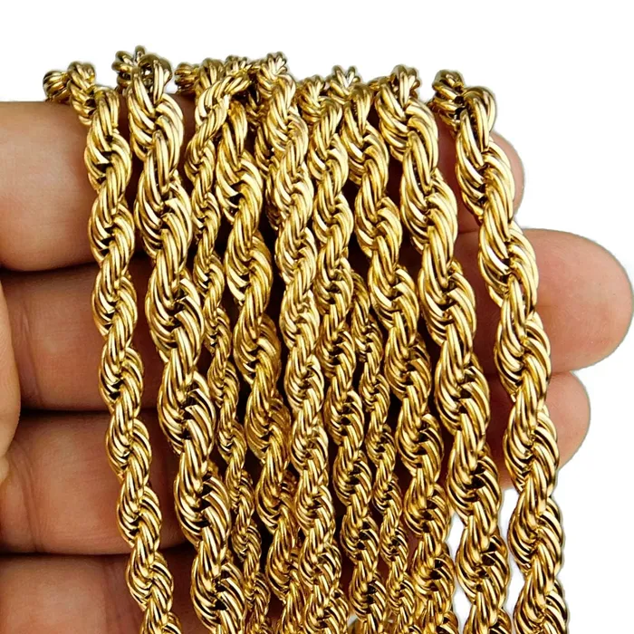 Bling Cartel Admin Necklaces 18K Gold Plated Finish over Stainless Steel Rope Chain Necklace 6mm x 30 Bling Cartel Admin Necklaces 18K Gold Plated Finish over Stainless Steel Rope Chain Necklace 6mm x 30