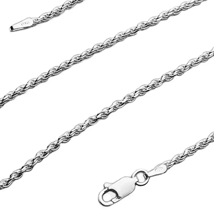 Bling Cartel Admin Necklaces Italy 925 Sterling Silver Rope Chain Necklace 18 Inch 18mm Bling Cartel Admin Necklaces Italy 925 Sterling Silver Rope Chain Necklace 18 Inch 18mm