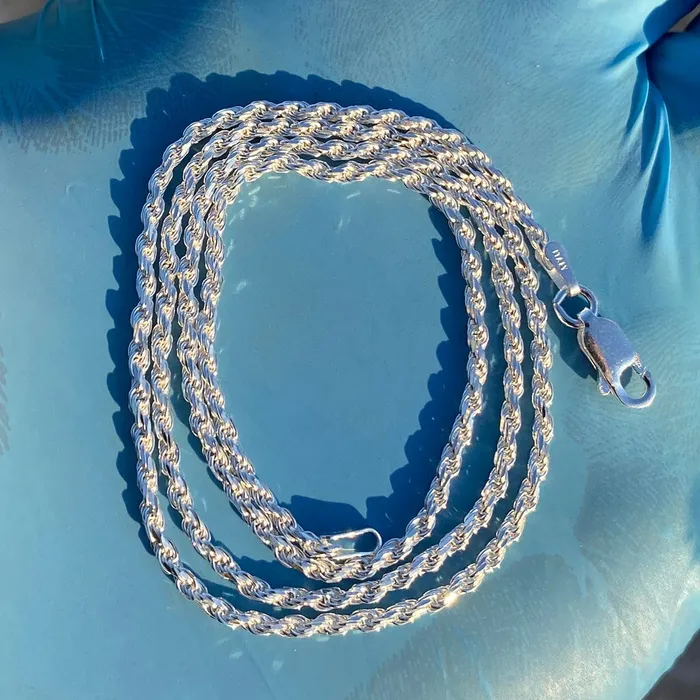 Bling Cartel Admin Necklaces Italy 925 Sterling Silver Rope Chain Necklace 18 Inch 18mm Bling Cartel Admin Necklaces Italy 925 Sterling Silver Rope Chain Necklace 18 Inch 18mm