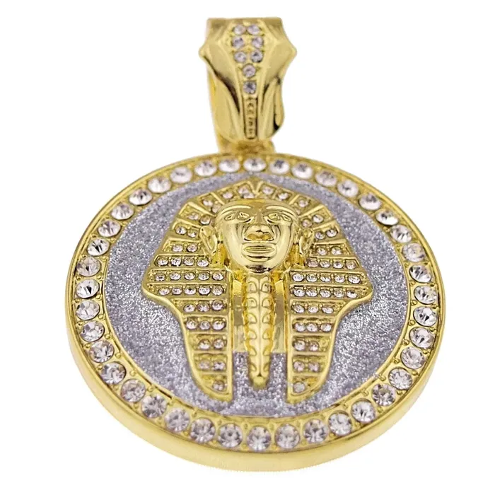 Bling Cartel Admin Necklaces Pharaoh King Glitter Gold Finish Coin Pendant Bling Cartel Admin Necklaces Pharaoh King Glitter Gold Finish Coin Pendant