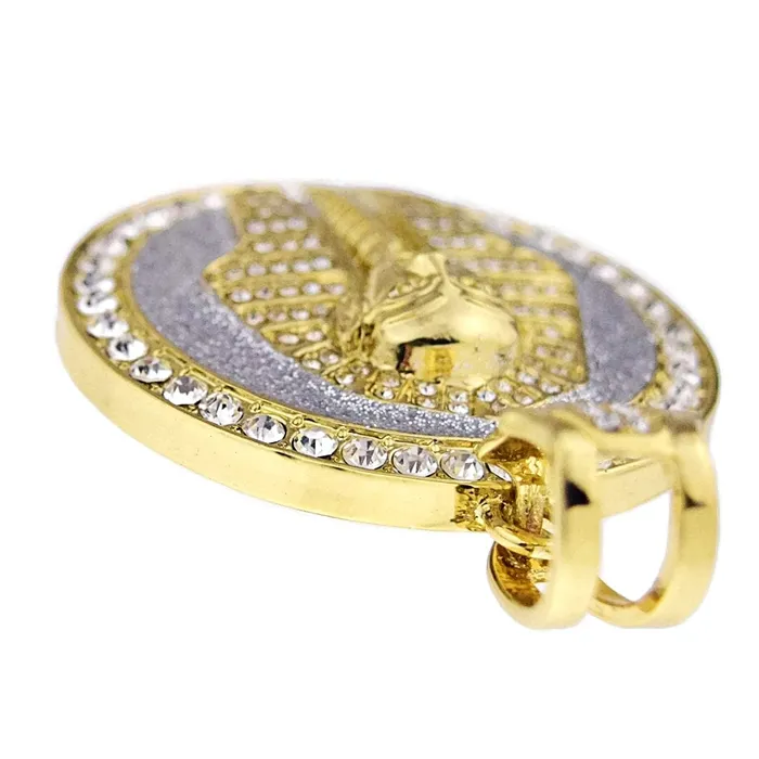 Bling Cartel Admin Necklaces Pharaoh King Glitter Gold Finish Coin Pendant