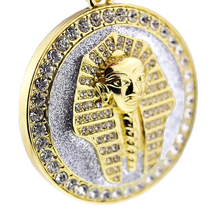 Bling Cartel Admin Necklaces Pharaoh King Glitter Gold Finish Coin Pendant