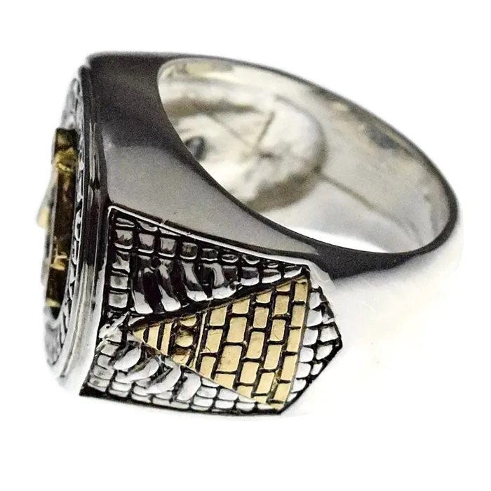 Bling Cartel Admin Rings Masonic Symbol Master Mason Two Tone Ring