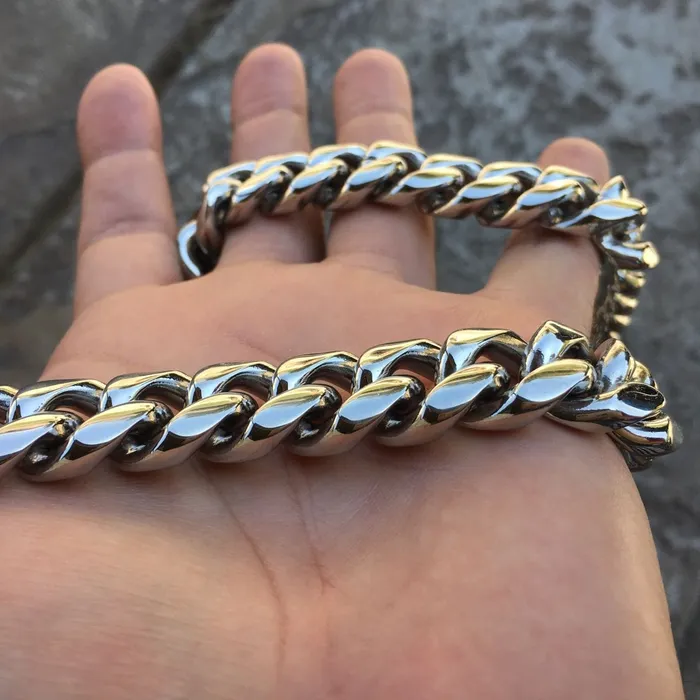 Bling Cartel Admin Silver 316L Stainless Steel 20 x 18MM Cuban Link Chain Necklace Necklaces Bling Cartel Admin Silver 316L Stainless Steel 20 x 18MM Cuban Link Chain Necklace Necklaces