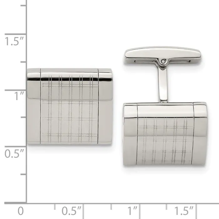 Bracelets Chisel Stainless Steel Polished Laser Design Cufflinks Bracelets Chisel Stainless Steel Polished Laser Design Cufflinks