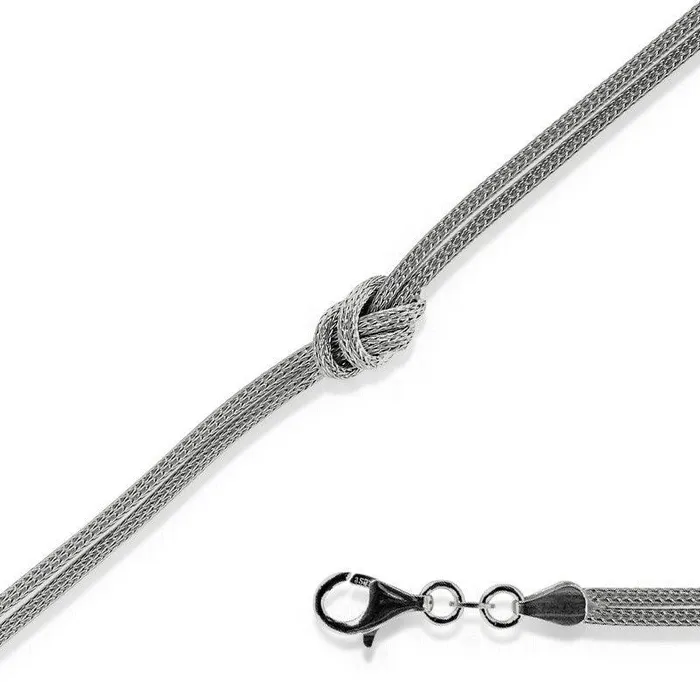 Bracelets Classic Sterling Silver DoubleStrand Center Knot Bracelet 7
