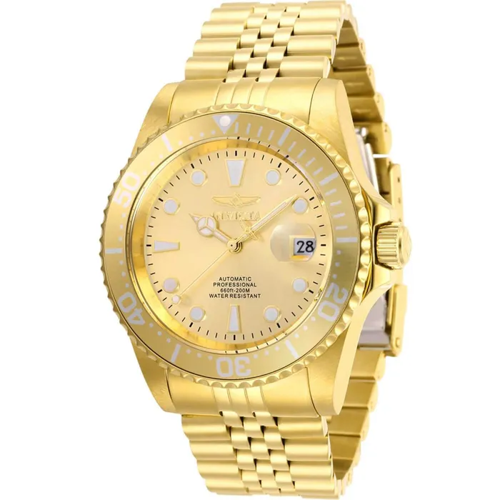 Bracelets Invicta Invicta Mens Automatic Watch Pro Diver Gold Tone Dial Bracelet 30096