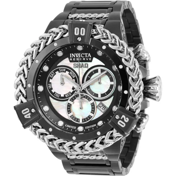 Bracelets Invicta Invicta Mens Chronograph Watch Shaq White MOP and Black Dial Bracelet 33412 Bracelets Invicta Invicta Mens Chronograph Watch Shaq White MOP and Black Dial Bracelet 33412