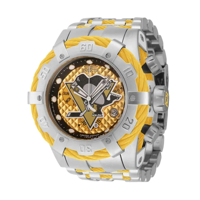 Bracelets Invicta Invicta Mens Watch NHL Pittsburgh Penguins Yellow and Silver Bracelet 42015 Bracelets Invicta Invicta Mens Watch NHL Pittsburgh Penguins Yellow and Silver Bracelet 42015