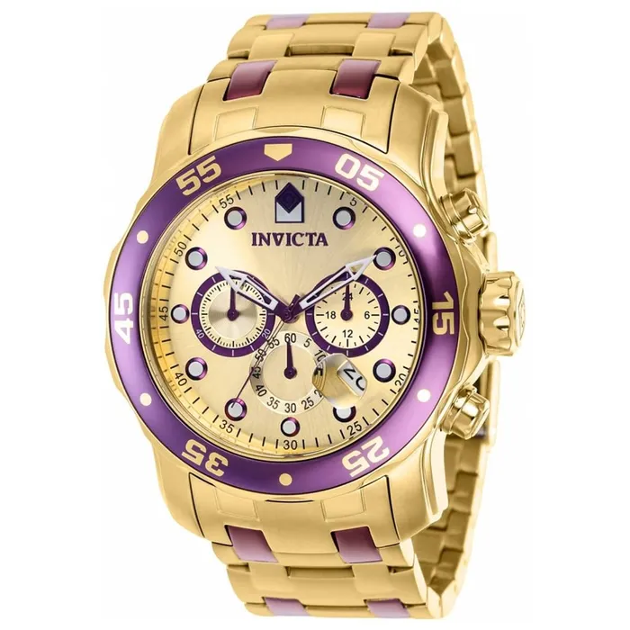 Bracelets Invicta Mens Chronograph Watch Pro Diver Yellow Gold and Purple Bracelet 37692 Invicta Bracelets Invicta Mens Chronograph Watch Pro Diver Yellow Gold and Purple Bracelet 37692 Invicta
